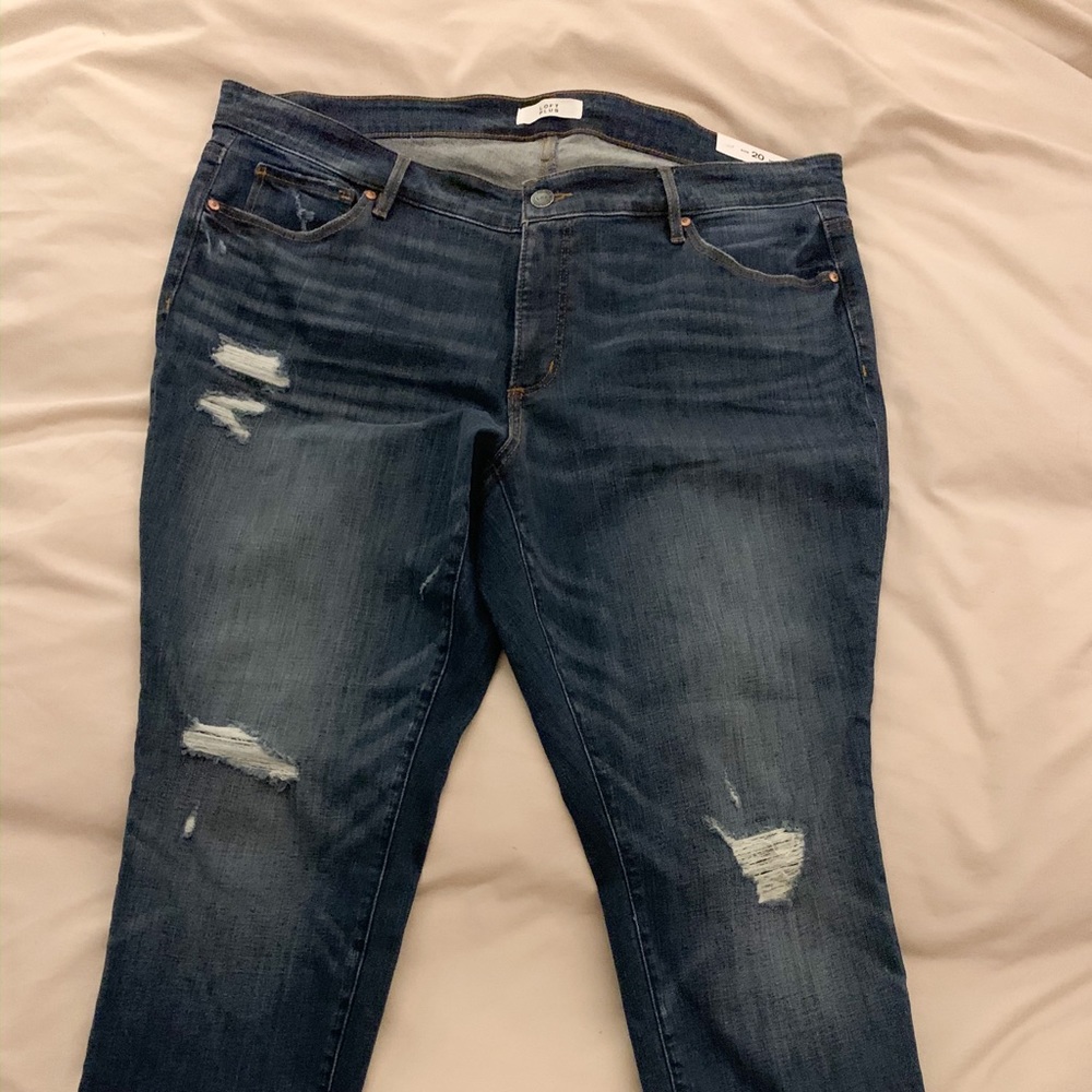 Loft PLUS distressed skinny jeans